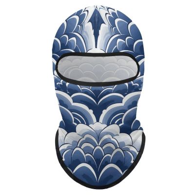 Balaclava Face Mask for Men Women Blue and White Full Mask for Outdoor Sport Cycling Fishing Cap