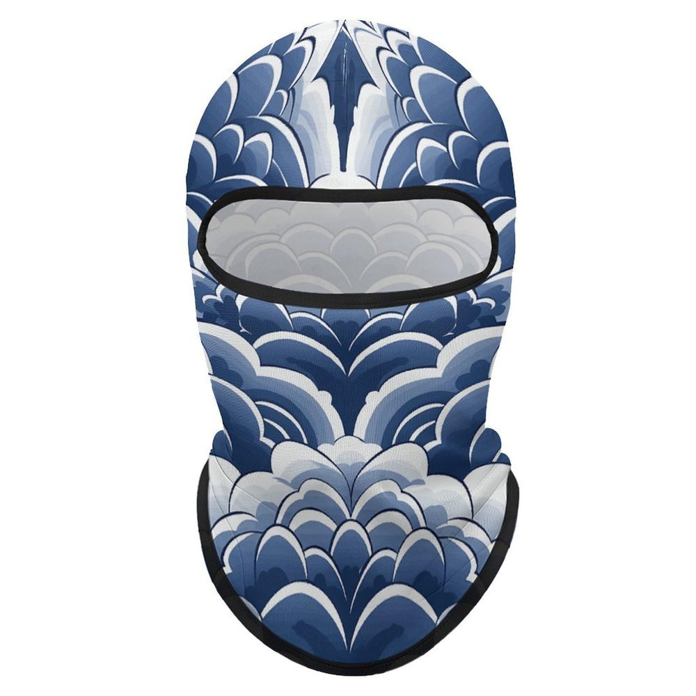 Balaclava Face Mask for Men Women Blue and White Full Mask for Outdoor Sport Cycling Fishing Cap