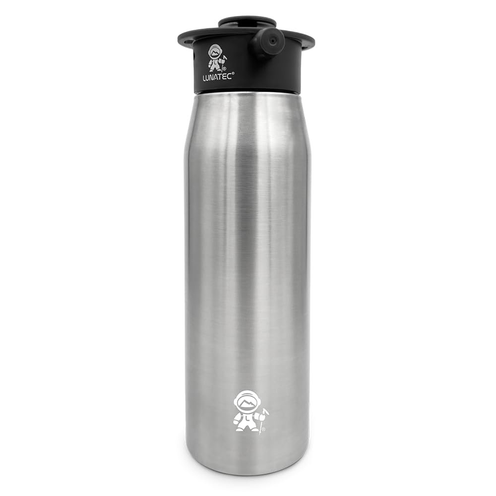Lunatec Insulated Hydration Spray Water Bottle - A pressurized personal mister, camp shower and sport water bottle in one easy-to-use BPA free bottle.
