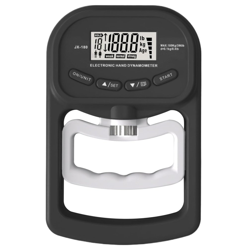 KDAMGOQE Hand Grip Dynamometer Grip Strength Tester 396 lbs with LCD Display Grip Strength Trainer Auto Capturing Electronic Handgrip Measurer Meter for Sports, School, and Home Use, style 1, Black