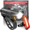 Bike Lights Front and Back (BX-Series) - Bicycle Headlight and Tail Light Set with Powerful Rechargeable LED for Night Riding - USB-C - Bike Safety Equipment (BX-400 Black) view 1