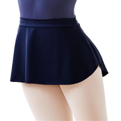 RuiBalletto Girls Women Ballet Skirts, Side Slit Dance Skirts, Pull On Elastic Waist Dance Skirt for Ballerina Navy
