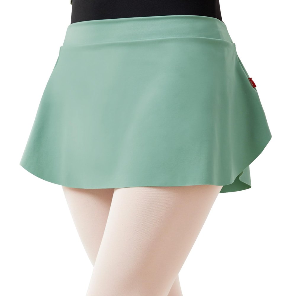 RuiBalletto Girls Women Ballet Skirts, Side Slit Dance Skirts, Pull On Elastic Waist Dance Skirt for Ballerina Green