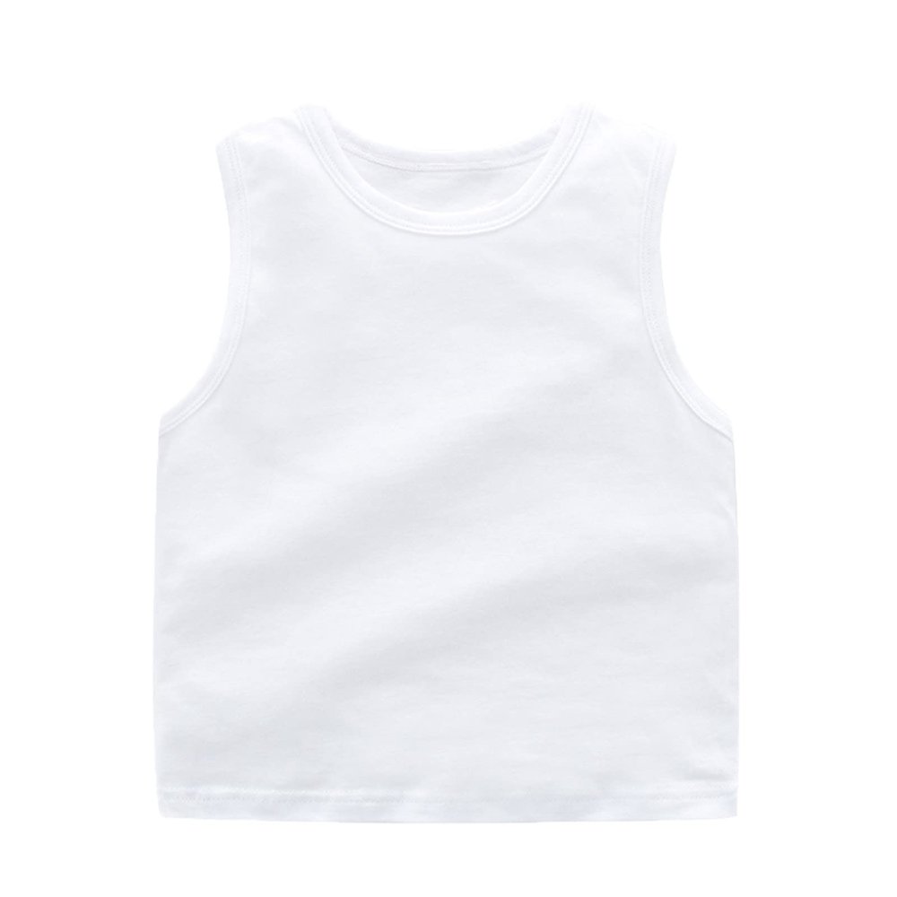 Betadog Toddler Girl's Soft Cotton Camisoles Undershirt Tank Tops Toddler Solid Sleeveless Undershirt (White, 3-4 Years)