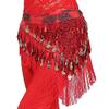 Belly Dance Skirt Belly Dance Clothing Accessories Tassel Wrap Stretchy Mesh Base Women Bellydance Belts Fringes Hip Scarf(Red) view 1