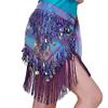Belly Dance Skirt Belly Dance Clothing Accessories Tassel Wrap Stretchy Mesh Base Women Bellydance Belts Fringes Hip Scarf(Red) view 3