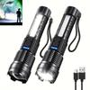 QARMAX 2PCS Upgraded A70 Tactical Led Flashlight, A70 Tactical Flashlight Ipx7, Economicalk Flashlight USB Rechargeable, 20000 Lumen Flashlight Shock-Resistant, Adjustable Zoom with 5 Modes view 1