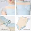 RuiBalletto Women's Ballet Leotards with Mesh Splicing, Ruffle Sleeve Dance Bodysuit with Full Front Lining view 4