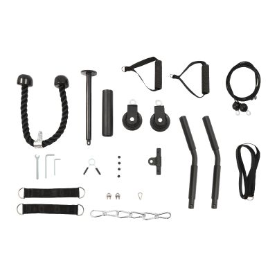 264LBS Cable Pulley System Gym - LAT Pulldown Attachments Set with Loading Pin, Home Workout Equipment Suspension Training Kit for Biceps Curl, Forearm, Triceps Fitness Exercise Set