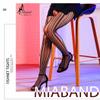 Miaband Sexy Fishnet Stockings Bow Transparent Pantyhose Lace Hight Waist Tights Mesh Stockings for Women2 Pairs (US, Alpha, One Size, Regular, Regular, black) view 2