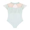 RuiBalletto Women's Ballet Leotards with Mesh Splicing, Ruffle Sleeve Dance Bodysuit with Full Front Lining view 4