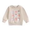 MoZiKQin Toddler Baby Halloween Outfit Boy Girl Pumpkin Sweatshirt Crewneck Pullover Sweater Long Sleeve Shirt Fall Clothes (Bowknot Pumpkin Ghost,3-4T) view 1