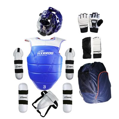 HXRROO 13 pcs Taekwondo Sparring Gear Set Ultimate Protective Gear for Taekwondo Karate Trainer Children Youth Adult (Blue, 5#)