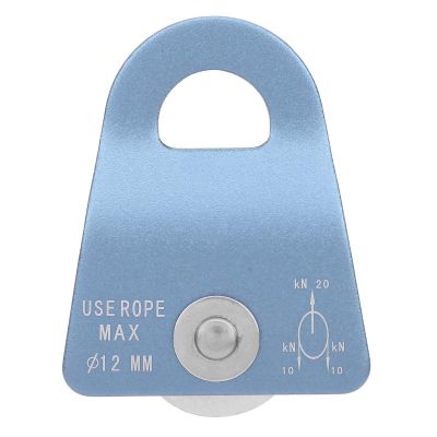 KJAOYU Climbing Pulley Rescue Pulley Single Sheave Aluminum Fixed Eye Rock Rope Pulley,Lightweight Single Pulley with Double Movable Side Plates - Ideal for Outdoor Mountaineering and (Blue)