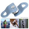 KJAOYU Climbing Pulley Rescue Pulley Single Sheave Aluminum Fixed Eye Rock Rope Pulley,Lightweight Single Pulley with Double Movable Side Plates - Ideal for Outdoor Mountaineering and (Blue) view 2