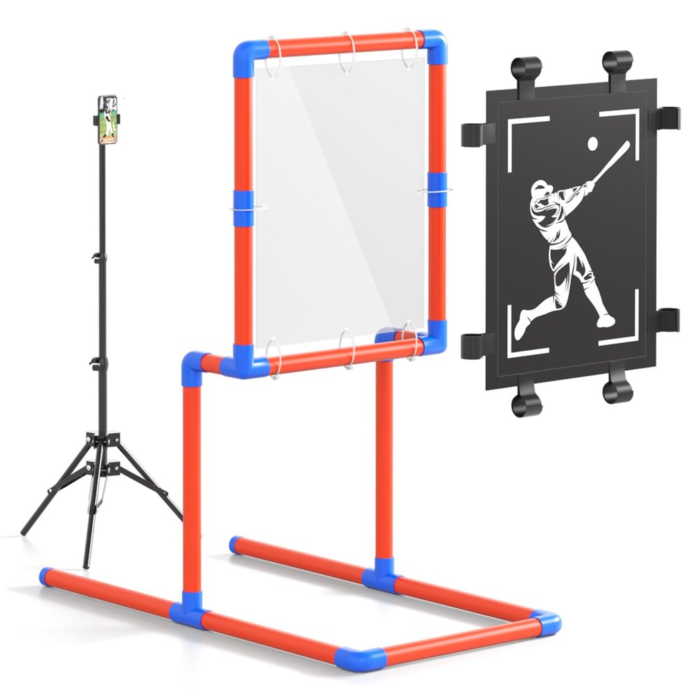 Baseball Strike Zone Target - Interchangeable Transparent Or Fabric Targets,Sturdy PVC Frame, Adjustable Tripod Stand, Ideal for Plastic Balls Training and Games