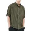 Men's Short Sleeve Button Down Shirts Summer Casual Linen Shirts Tops Stylish Business Dress Shirts with Pocket (Army Green,3X-Large) view 1