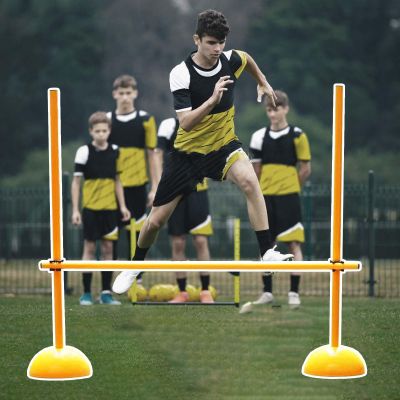 CMYUN Adjustable Speed Agility Poles with Base, Soccer Traning Equipment/Track & Field Hurdle Trainer, Horse Dog Agility Training Pole, 100/150/180cm(180cm(70 7/8"))