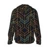 UPF 50+ Sun Protection Hoodie Jacket Full Zip Long Sleeve Sun Shirt Geometric Lines Fishing Shirt Xx-Large Black view 3