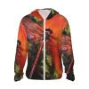 UPF 50+ Sun Protection Hoodie Jacket Full Zip Long Sleeve Sun Shirt Red Dragonfly Fishing Shirt Large view 1