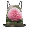 BTCOWZRV Drawstring Backpack Camellia Drawstring Bags Gym Bags for Men Women Draw String Bags Yoga Cinch Bag