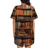 SSIMOO Books Women'S Round Neck Short Sleeve Pajama Set,Stylish Comfortable Hort Sleeve Shorts Set Black view 3