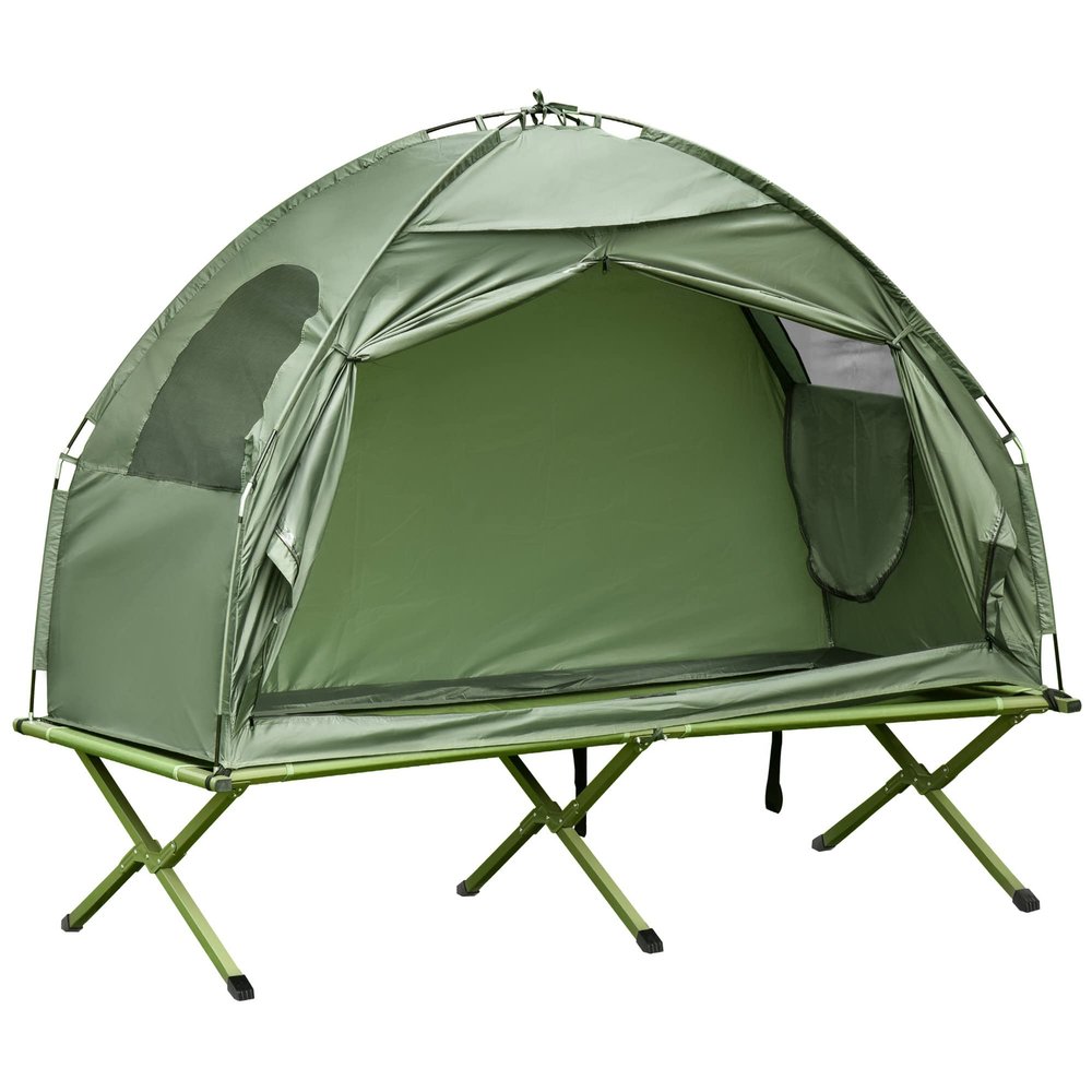 INTWGH Camping Tent Cot, Single Person Folding Cot Combo, Off-Ground Tent, Covered Outdoor Bed with Carry Bag for Hiking, Camping