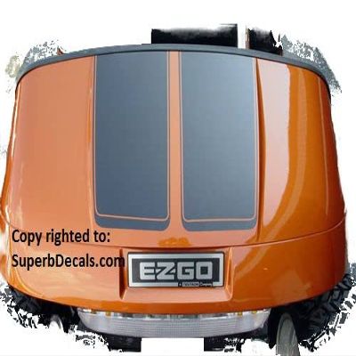 Generic 7"" Hood Stripes for EZGO and Clubcar Golf Carts, Assorted Colors (Gloss Black), EZ7000