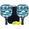 KUAVETO Carbon Fiber Pickleball Paddles Set, All The DIY Fun You can Have with Boat-BL486 Pattern Custom Made Honeycomb Polymer Core- Includes 2 Paddles, 4 Balls, and a Carry Bag view 1