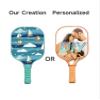 KUAVETO Carbon Fiber Pickleball Paddles Set, All The DIY Fun You can Have with Boat-BL486 Pattern Custom Made Honeycomb Polymer Core- Includes 2 Paddles, 4 Balls, and a Carry Bag view 3