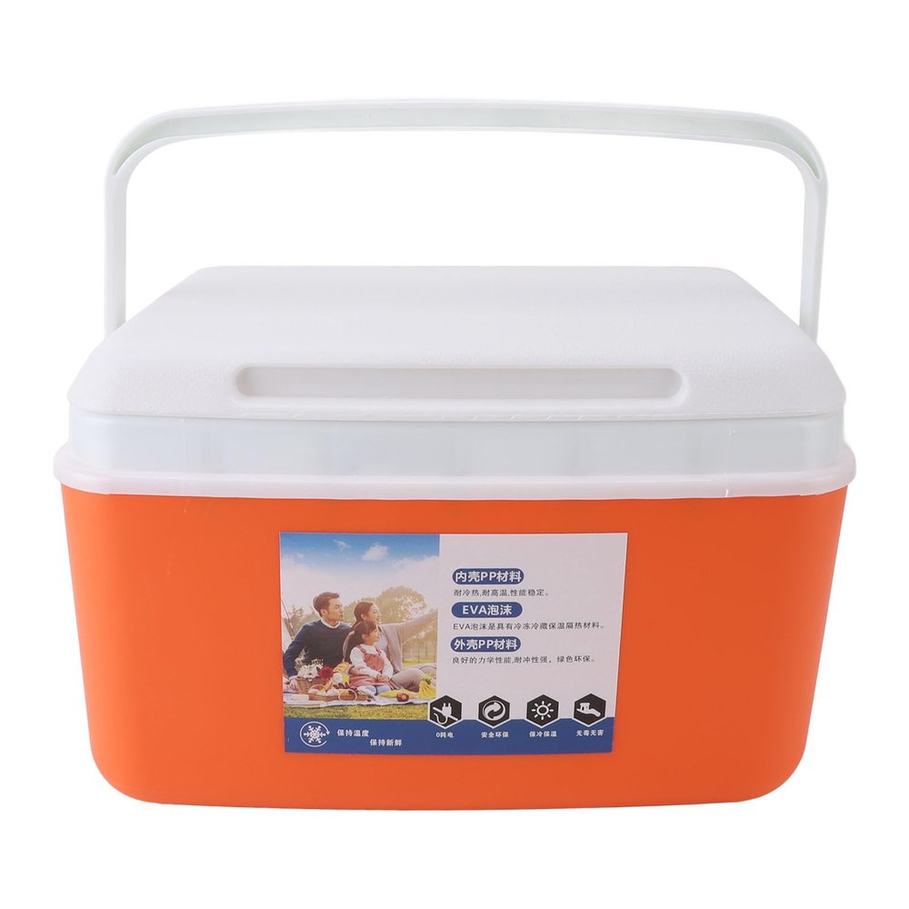 Aqur2020 8L Insulated Portable Cooler, Efficient Warm Cold Insulation Cooler Box for Camping Picnic Beach Drink Beverage Fishing, Made of Premium Plastic Material (Orange), Aqur2020b948w52nxq-13