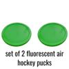 Fluorescent Air Hockey Pucks 3.25-Inch (82mm)  Set of 2  7mm Thick  High Visibility for Standard & Commercial Tables view 2