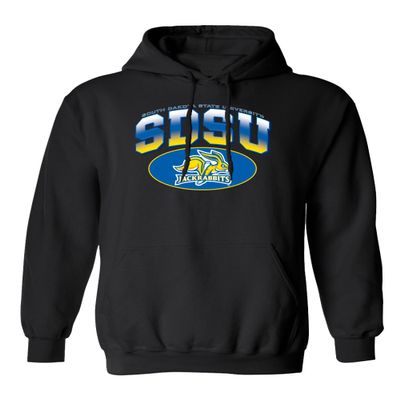 CornBorn South Dakota State Jackrabbits Hoodie Mens - Hooded Fleece SDSU Full Color Fade Plus Primary Logo - Black - 3X