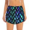 3D Magical Dragon Scales Pattern Womens 2 In1 Running Athletic Workout Yoga Shorts with Pockets S M L XL XXL XXXL Black view 2
