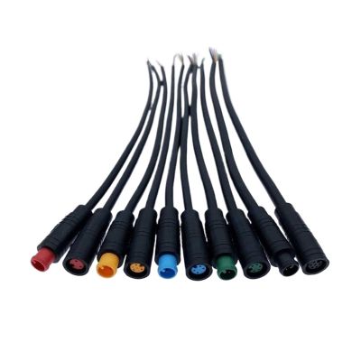 1/2Pcs M7 2 3 4 5 6 Pin Electric Bicycle Butt Joint p/lug Wiring Line Scooter Brake Cable Pluger Signal Connecting Wire 20CM(Male,5Pin)