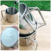 Camping Cup Stainless Steel Pot Portable Water Mug Cup With Foldable Handle 330 500ml Camping Hiking Mug Beer-Cup view 2