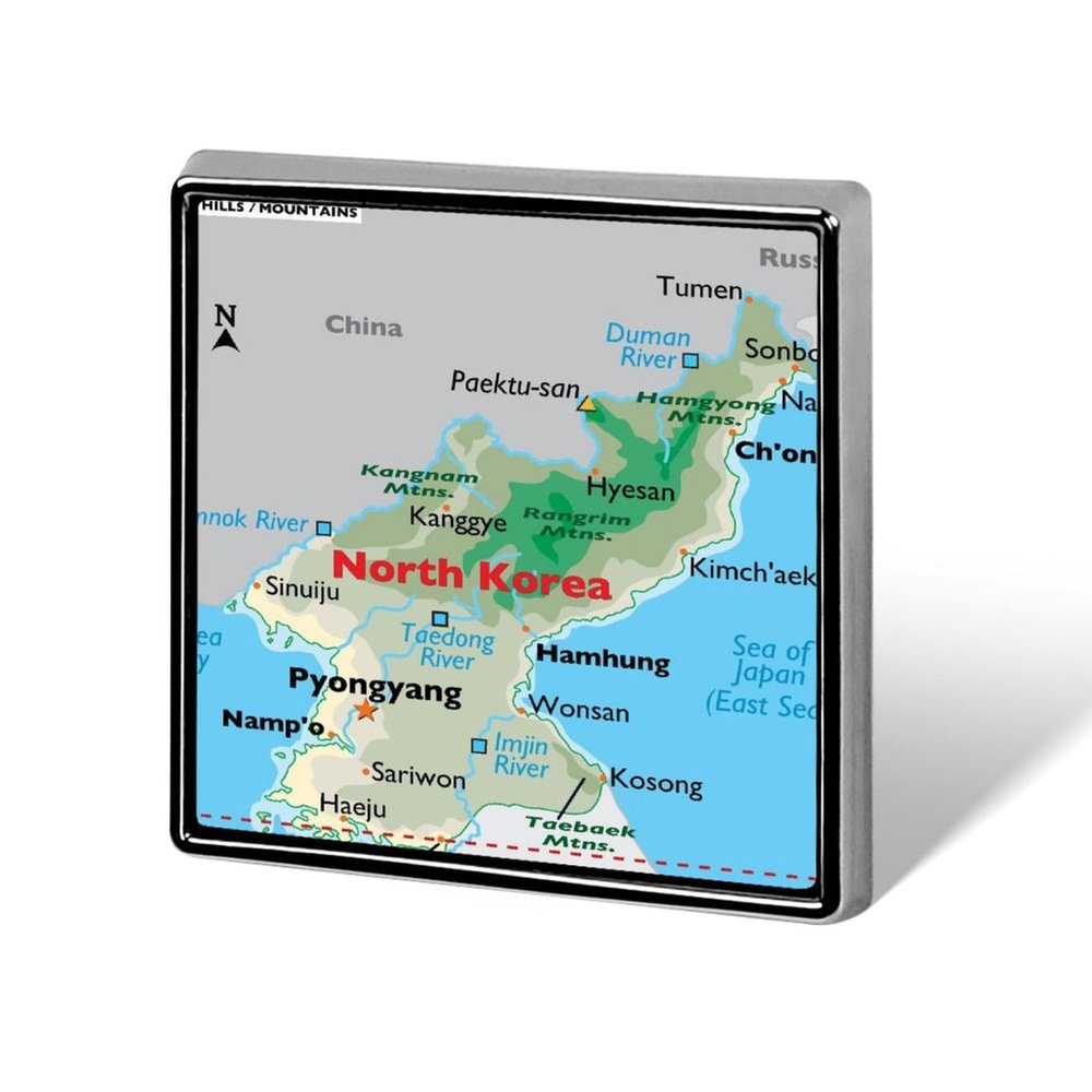 Maps of North Korea Badge Lapel Pin Badge Clothes Backpack Hat Decoration