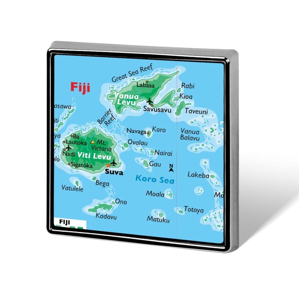 Maps of Fiji Badge Lapel Pin Badge Clothes Backpack Hat Decoration