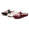 LINGYUXUAN Women's Exquisite Flower Embroidered Old Beijing Cloth Shoes Fashion Ethnic Style Comfort Mule Shoes Casual Lightweight Household Pointed Toe Slippers(Black,7) view 4