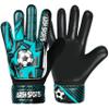 Arsh Sports Soccer Goalie Gloves for Kids,Goalkeeper Gloves for Youth Boys Girls 4MM Latex Palm,Anti Slip,Super Gip Double Wrist Protection (Black-Cyan, Size 7 Suitable for Size S-M Adult)