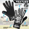 Arsh Sports Soccer Goalie Gloves for Kids,Goalkeeper Gloves for Youth Boys Girls 4MM Latex Palm,Anti Slip,Super Gip Double Wrist Protection (Black-Silver, Size 2 Suitable for 4 to 5 Year Old) view 2