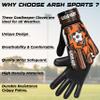 Arsh Sports Soccer Goalie Gloves for Kids,Goalkeeper Gloves for Youth Boys Girls 4MM Latex Palm,Anti Slip,Super Gip Double Wrist Protection (Black-Orange, Size 6 Suitable for 13 to 15 Years Old) view 3