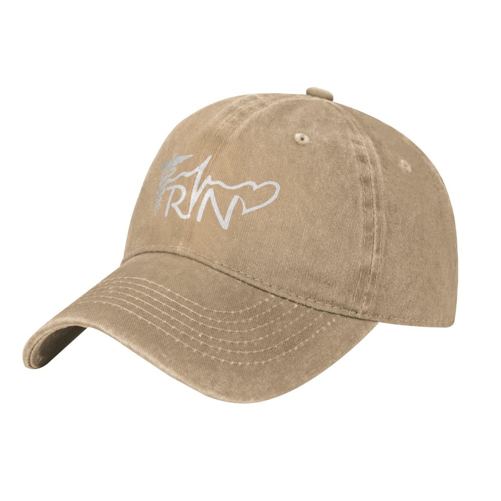BUECDHYEI Registered Nurse Rn Denim Trucker Hat Baseball Cap for Men Or Women Cowboy Natural
