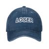 BUECDHYEI Loser Denim Trucker Hat Baseball Cap for Men Or Women Cowboy Navy Blue view 2