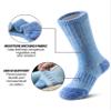 FNOVCO Kids Merino Wool Socks Boys Winter Warm Thick Thermal Cushion Hiking Socks 3 Pairs (8-12 Years, Solid Color B) view 4