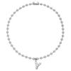 TGOLM Silver Initial Charm Name Letter Y Necklace for Women Beaded Chain Statement Jewelry for Men view 1