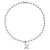 TGOLM Silver Initial Charm Name Letter X Necklace for Women Beaded Chain Statement Jewelry for Men view 1