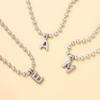 TGOLM Silver Initial Charm Name Letter X Necklace for Women Beaded Chain Statement Jewelry for Men view 4