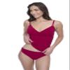 Profile by Gottex Solid Raspberry Red V-Neck Surplice Tankini Bathing Suit Top with Soft Cups and Adjustable Straps view 2