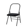 HONGXIAQRP Thickened Iyengar Yoga Chair, Multi-Purpose Metal Foldable Fitness Chair, Yoga with Lumbar Support and Stretching Assistant Chair.,Black PU Surface view 1